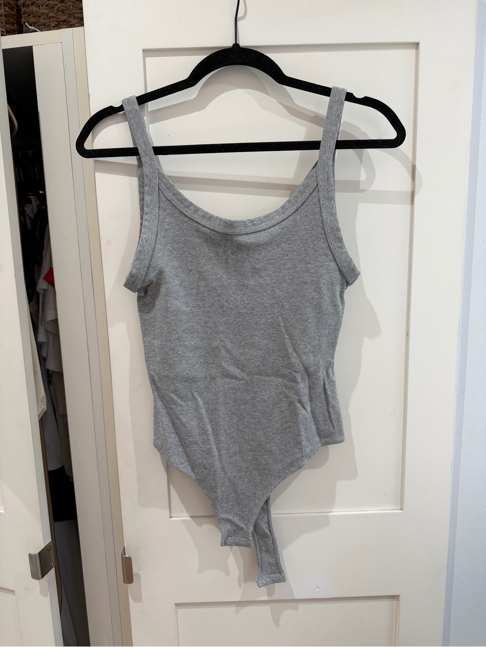 H&M Light Grey Ribbed Tank Bodysuit